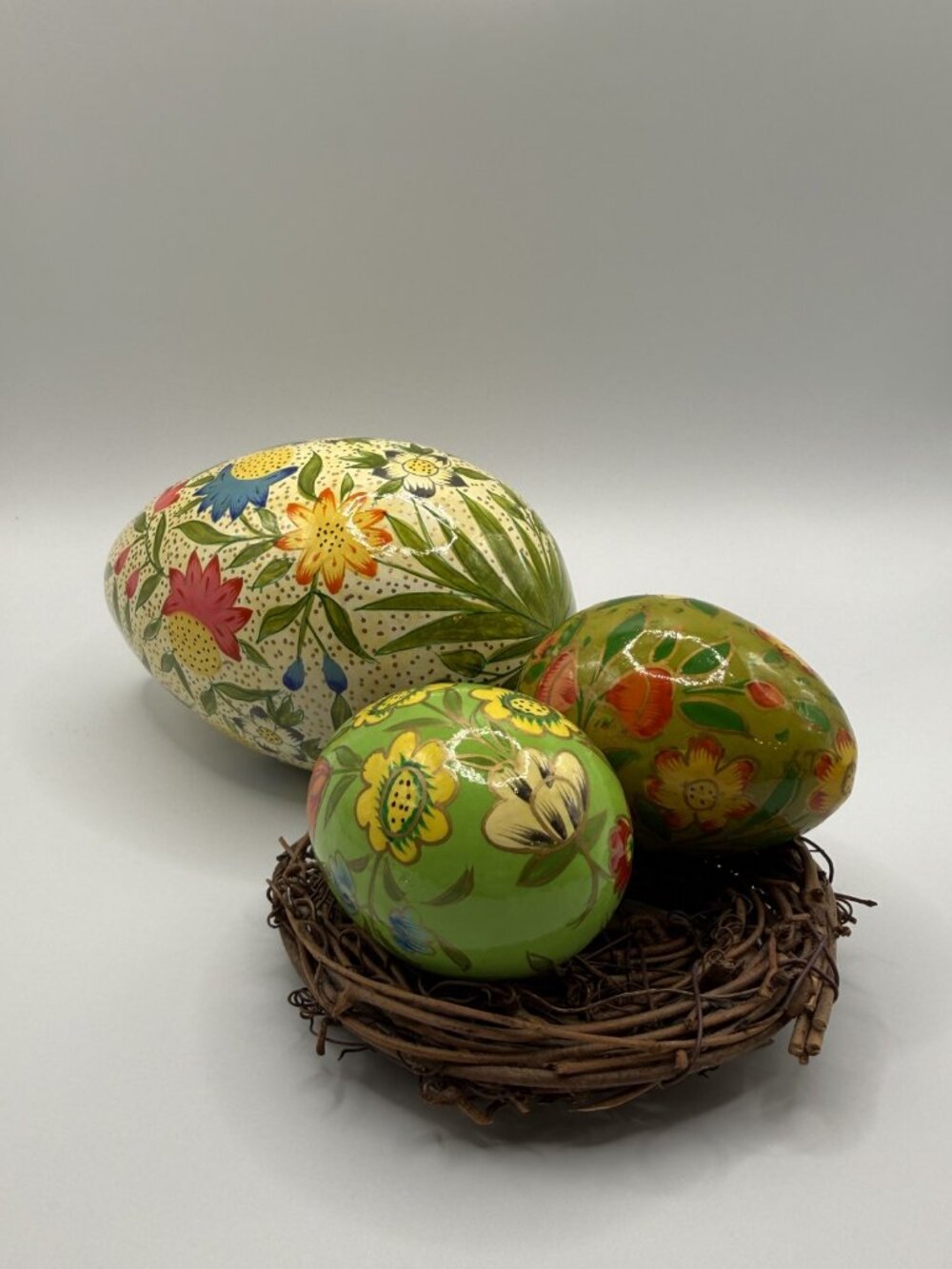 Vintage Floral Hand Painted Russian Eggs